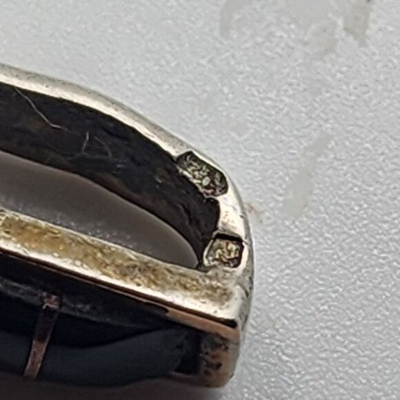 Vintage Sterling Silver & Onyx Tie Clip - Picture 5 of 5